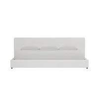 Grayton Sutton White 44" Upholstered Platform Bed