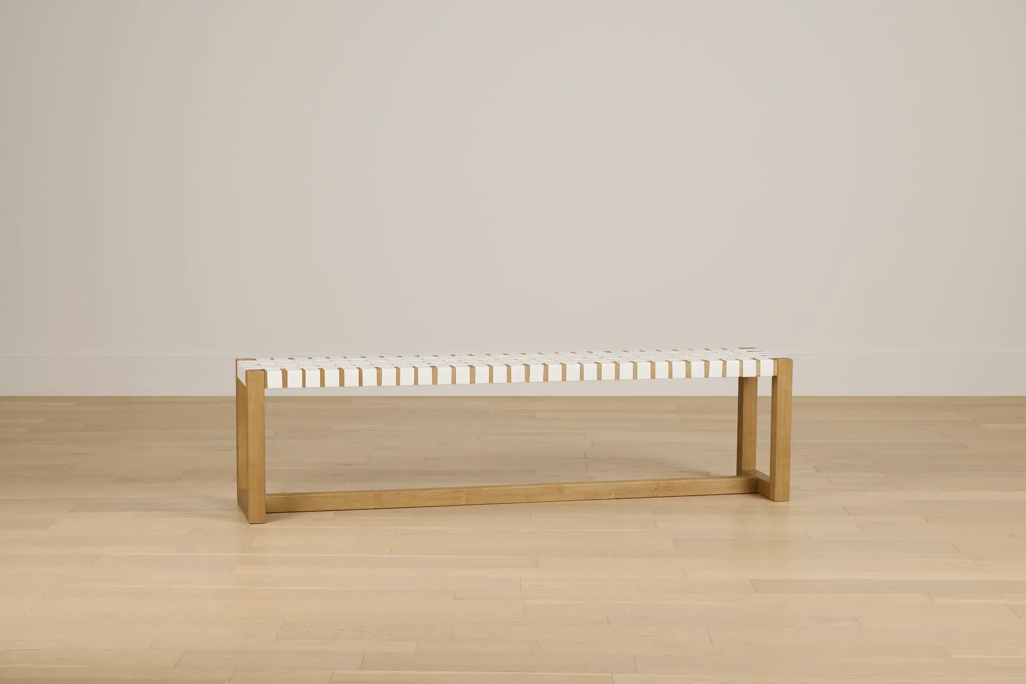 Haven White Woven Upholstered Dining Bench Haven White Woven Upholstered Dining Bench