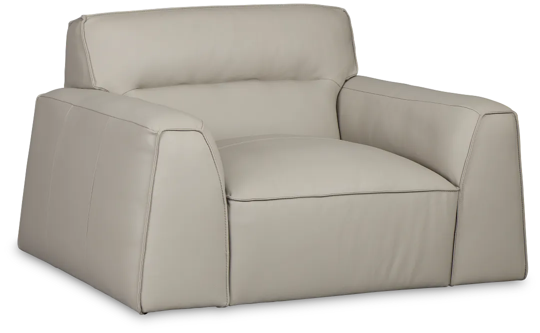 Blanca Gray Leather Swivel Chair