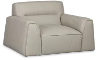Blanca Gray Leather Swivel Chair