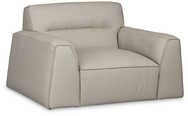 Blanca Gray Leather Swivel Chair