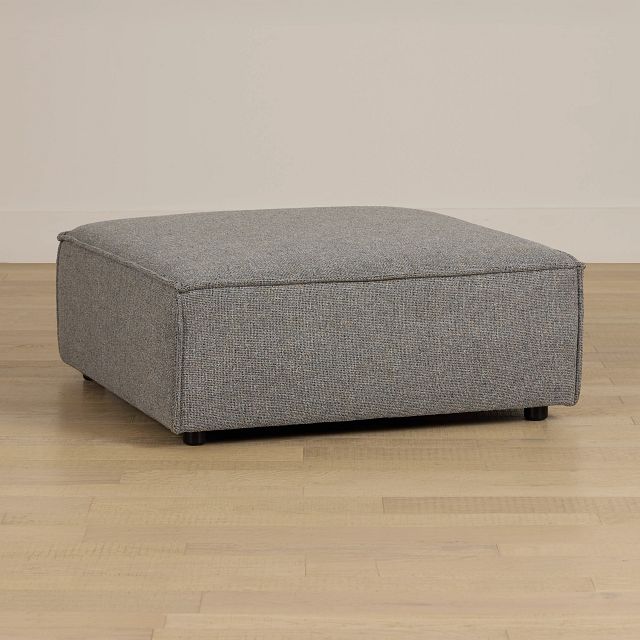 Tatum Gray Fabric Ottoman