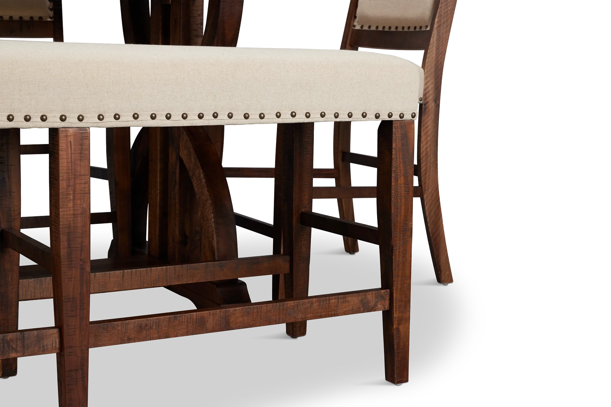 Joplin Dark Tone Extension High Table, 4 Barstools & High Bench