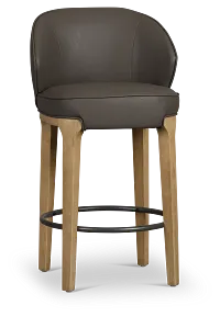 Libby Dark Gray Micro 24" Upholstered Barstool