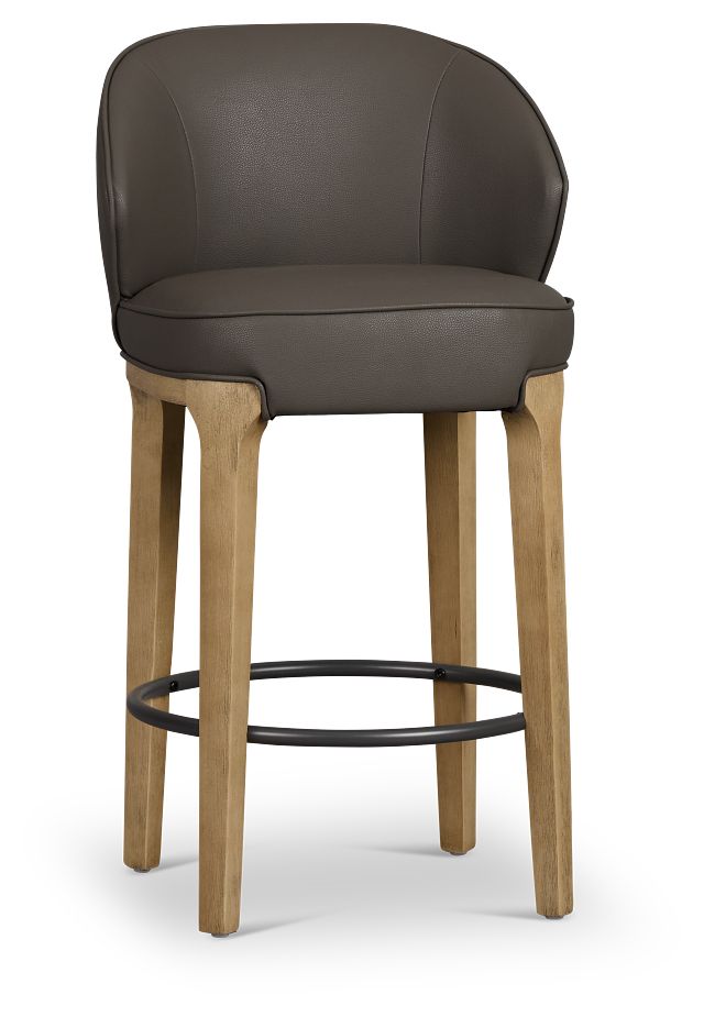 Libby Dark Gray Micro 24" Upholstered Barstool