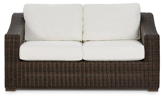 Canyon Dark Brown White Loveseat