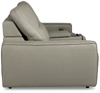 Rudy Gray Lthr/vinyl Power Extension Chaise Console Loveseat