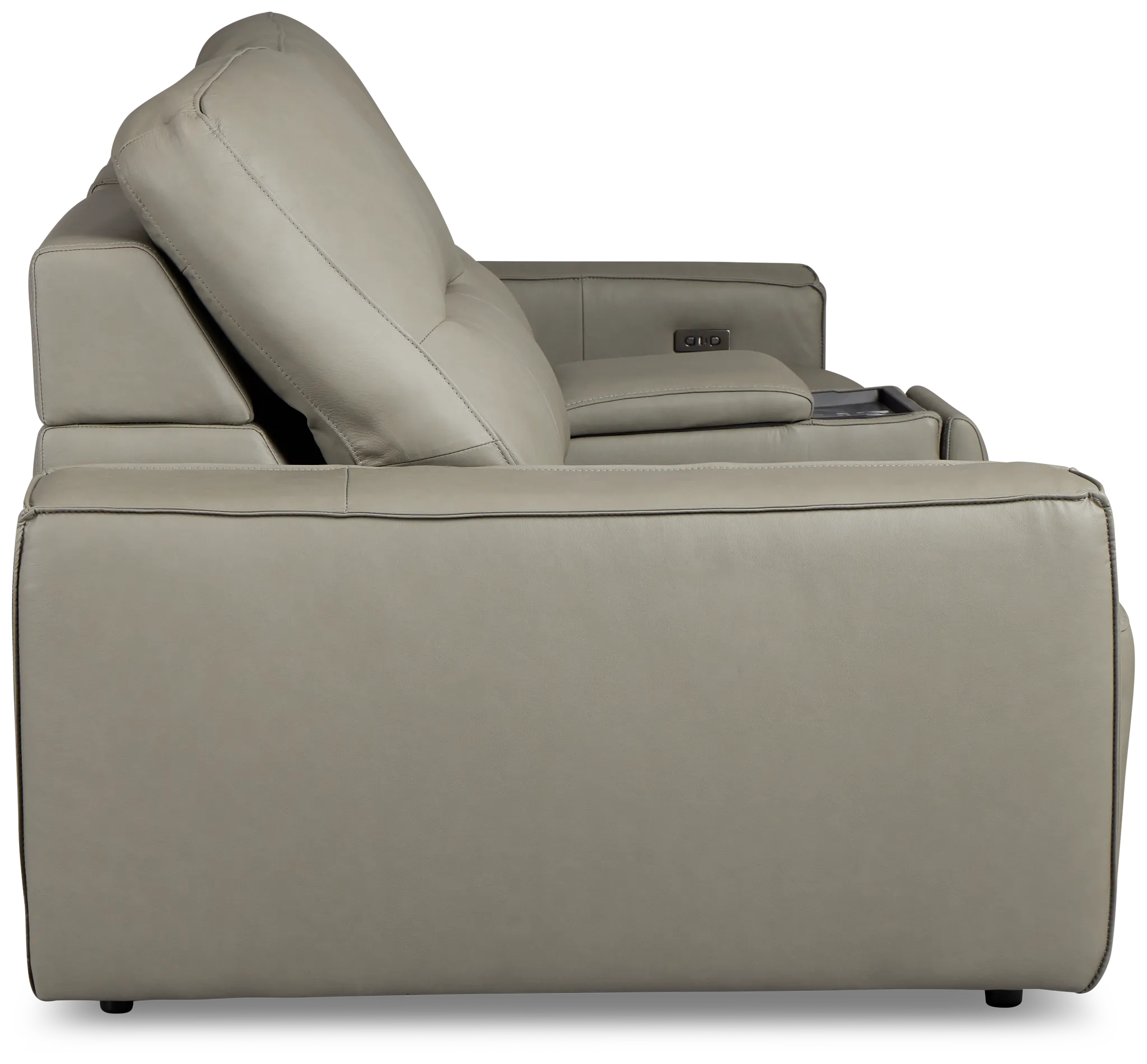 Rudy Gray Lthr/vinyl Power Extension Chaise Console Loveseat