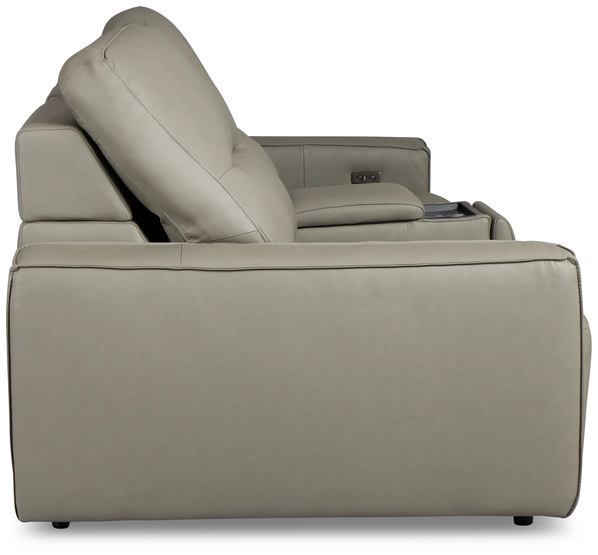 Rudy Gray Lthr/vinyl Power Extension Chaise Console Loveseat Rudy Gray Lthr/vinyl Power Extension Chaise Console Loveseat