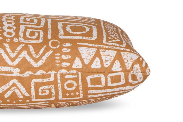 Glyphic Light Brown Lumbar Indoor/outdoor Accent Pillow