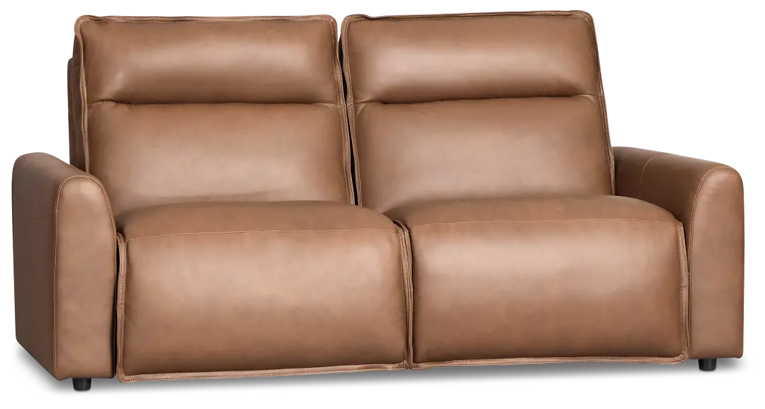 Edison Dark Brown Leather/Vinyl 2-piece Modular Power Reclining Sofa Edison Dark Brown Leather/Vinyl 2-piece Modular Power Reclining Sofa