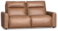 Edison Dark Brown Leather/Vinyl 2-piece Modular Power Reclining Sofa