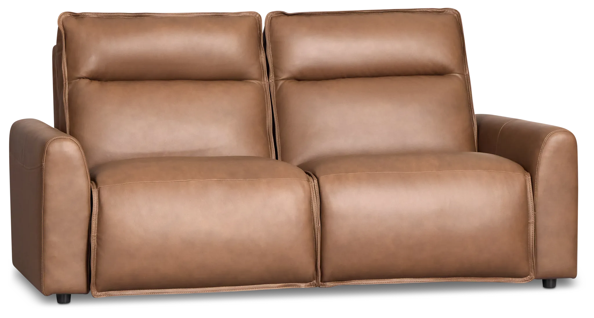 Edison Dark Brown Leather/Vinyl 2-piece Modular Power Reclining Sofa