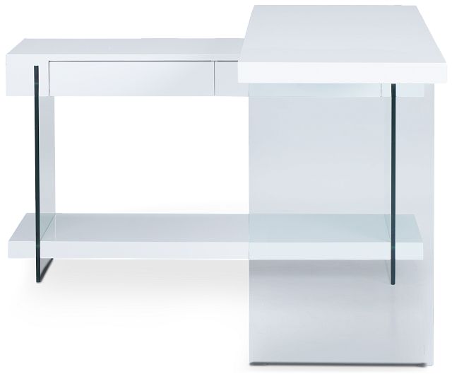 Olympia White Small L Desk