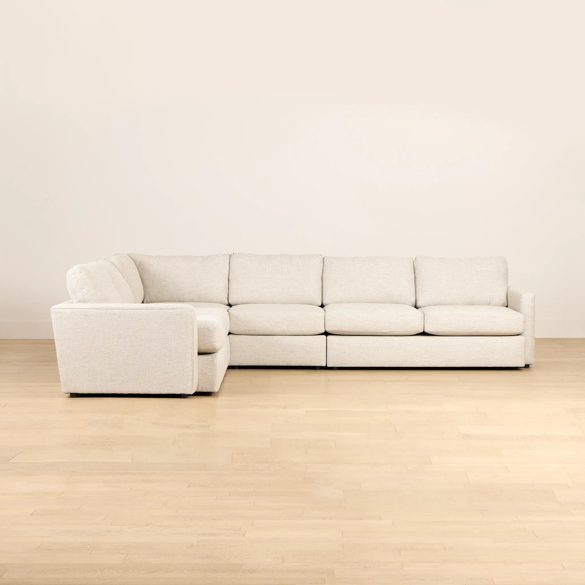 Maxwell Light Gray Fabric Medium Two-arm Sectional