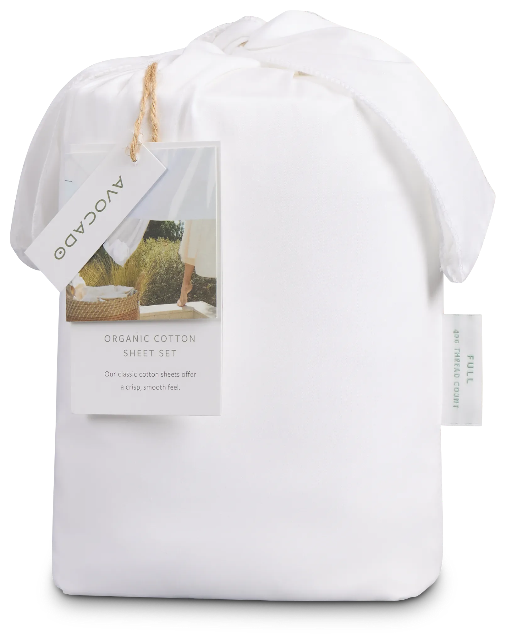 Avocado Organic White 400 Thread Sheets