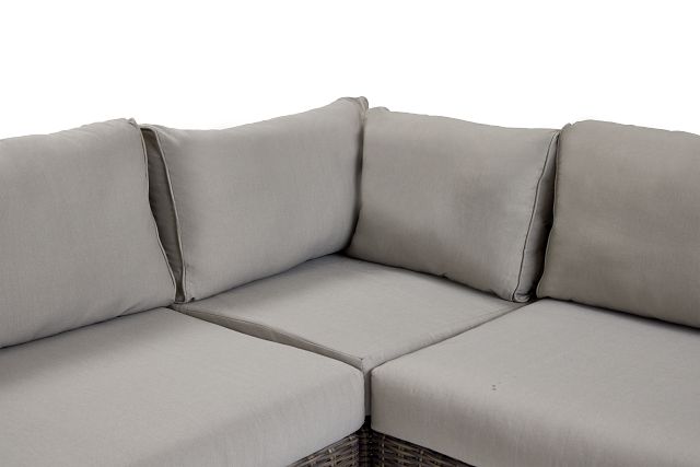 Tulum Gray Woven 4-piece Modular Sectional