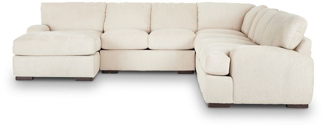 Alpha Beige Fabric Large Left Chaise Sectional