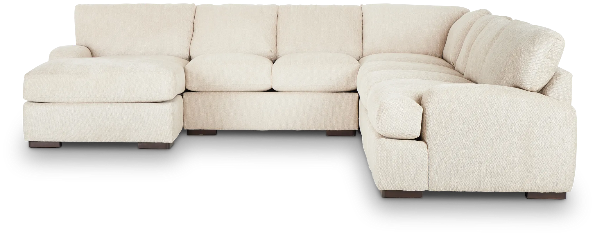 Alpha Beige Fabric Large Left Chaise Sectional