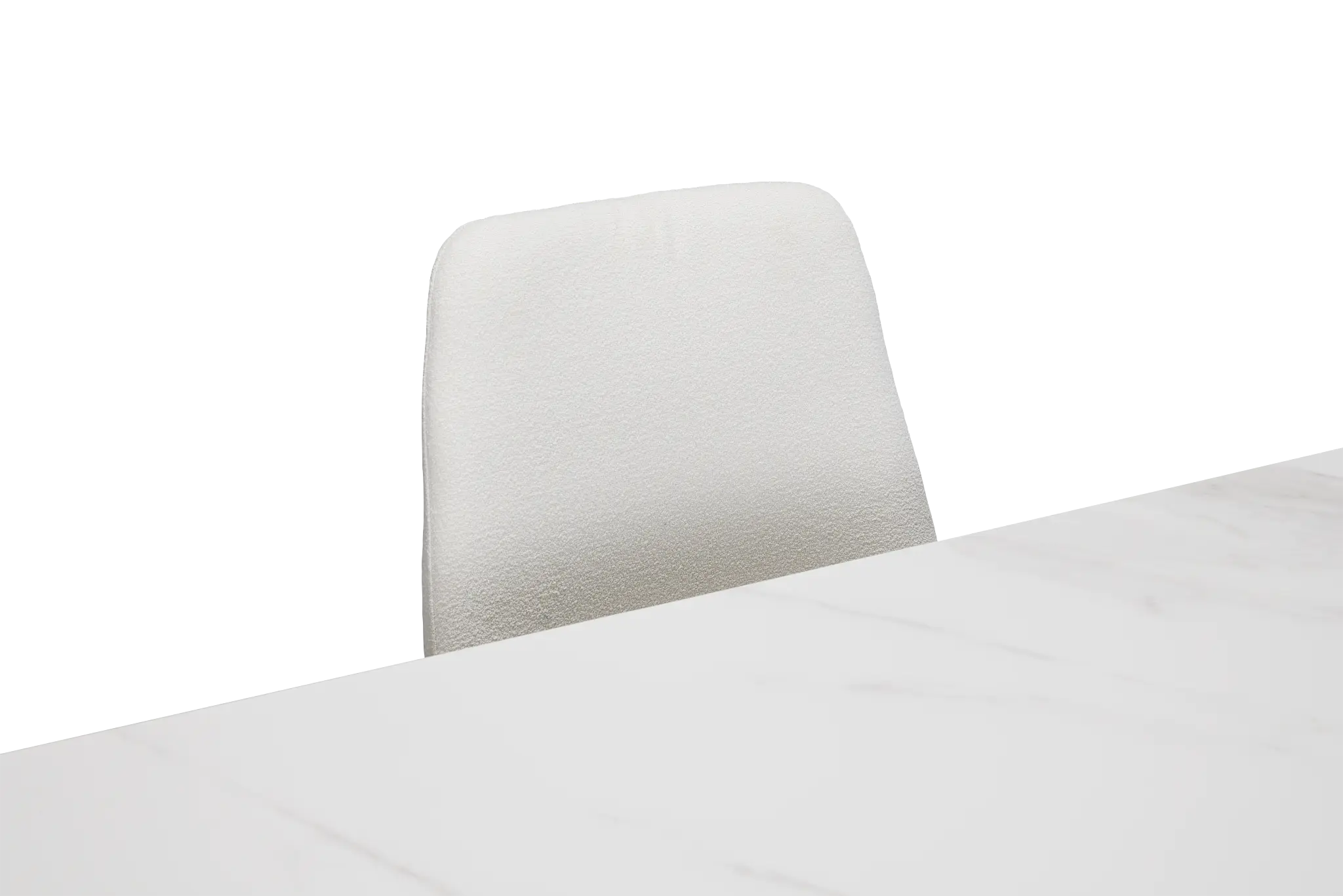 Andover White Rect Table & 4 White Upholstered Curved Chairs Andover White Rect Table & 4 White Upholstered Curved Chairs