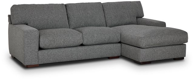 Veronica Dark Gray Down Right Chaise Sectional