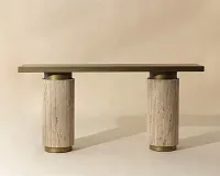 Alpine Gold Set Of 2 Console Table Base