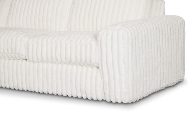 Teddy White Fabric Medium Left Chaise Sectional