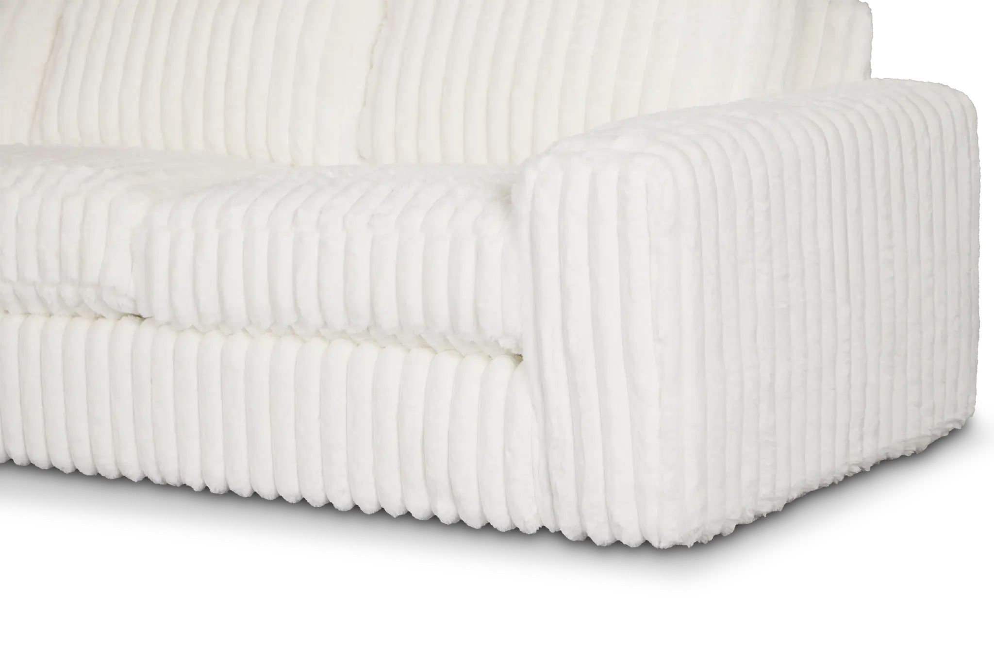 Teddy White Fabric Medium Left Chaise Sectional Teddy White Fabric Medium Left Chaise Sectional