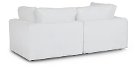 Grant White Fabric 2-piece Modular Sofa