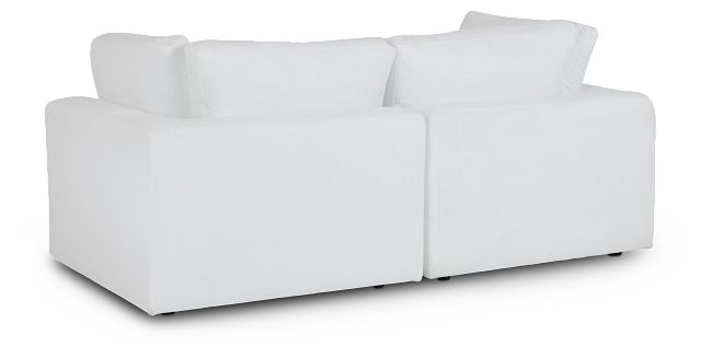Grant White Fabric 2-piece Modular Sofa