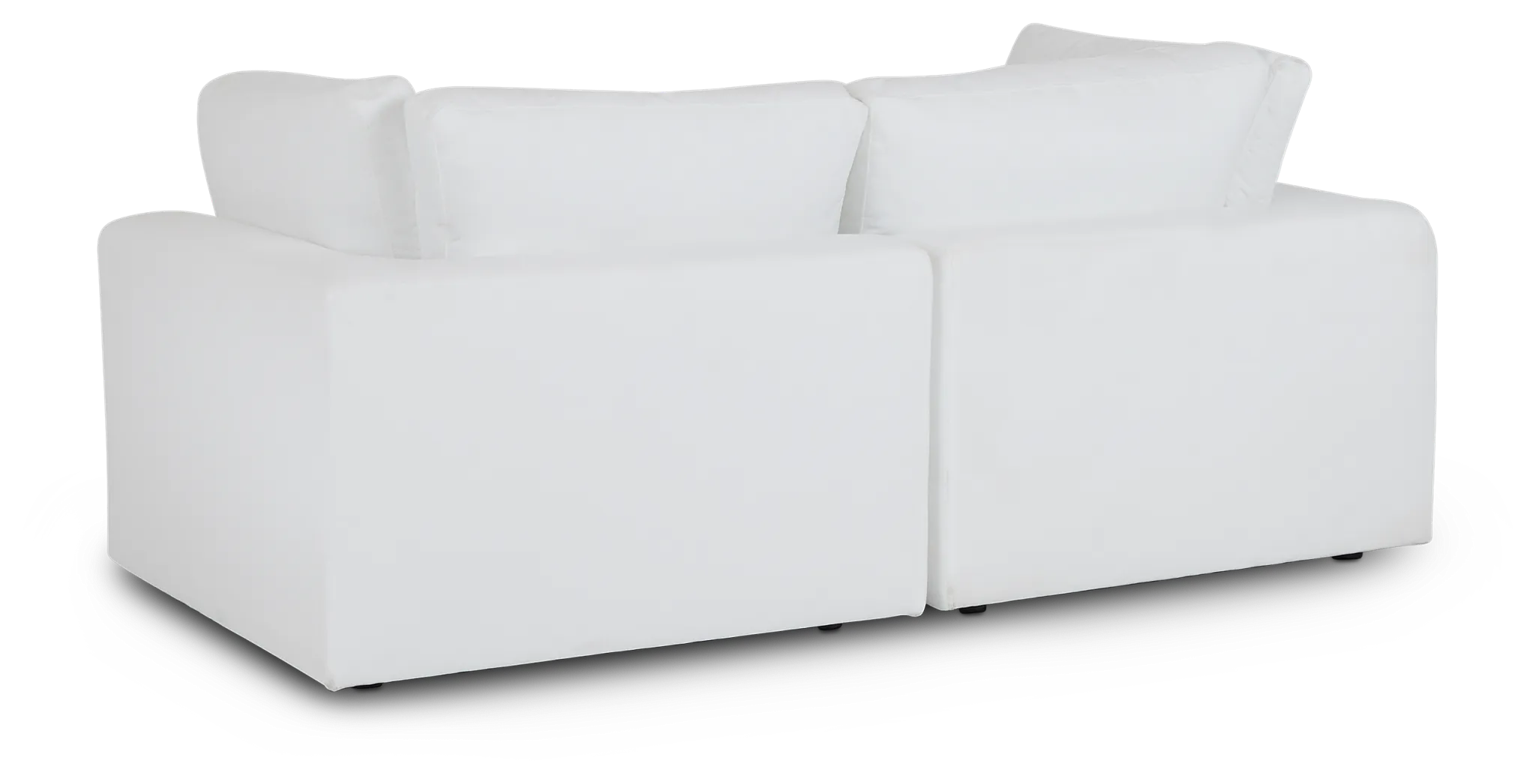 Grant White Fabric 2-piece Modular Sofa