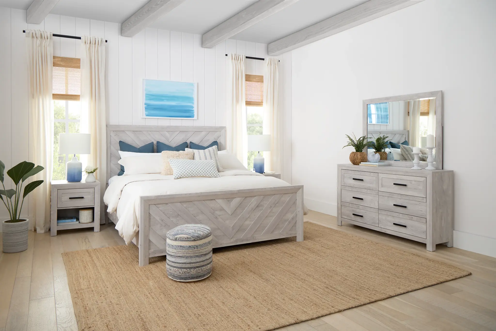 Delray White Panel Bed Delray White Panel Bed