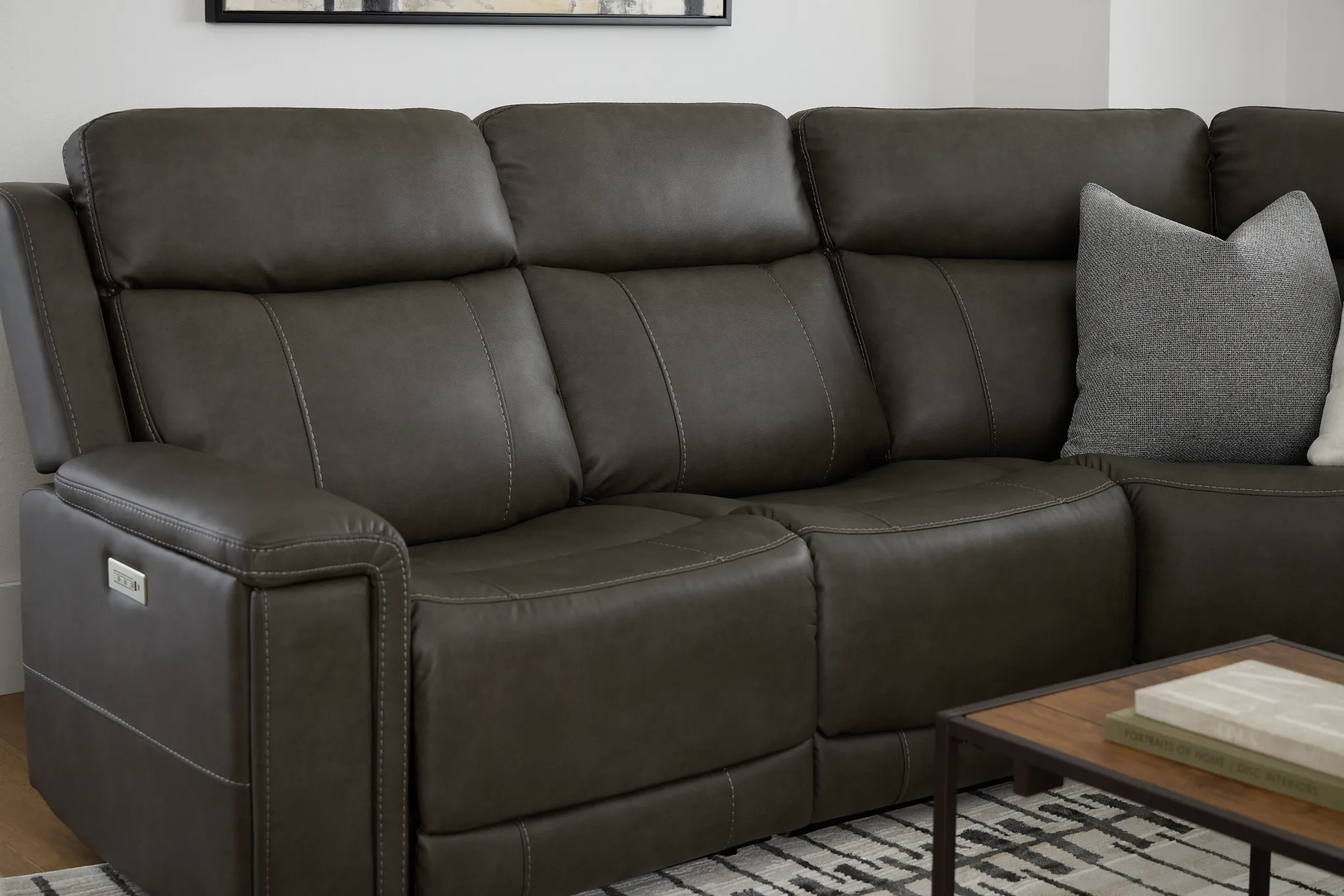 Jayden Gray Micro Medium Triple Power 2-arm Sectional