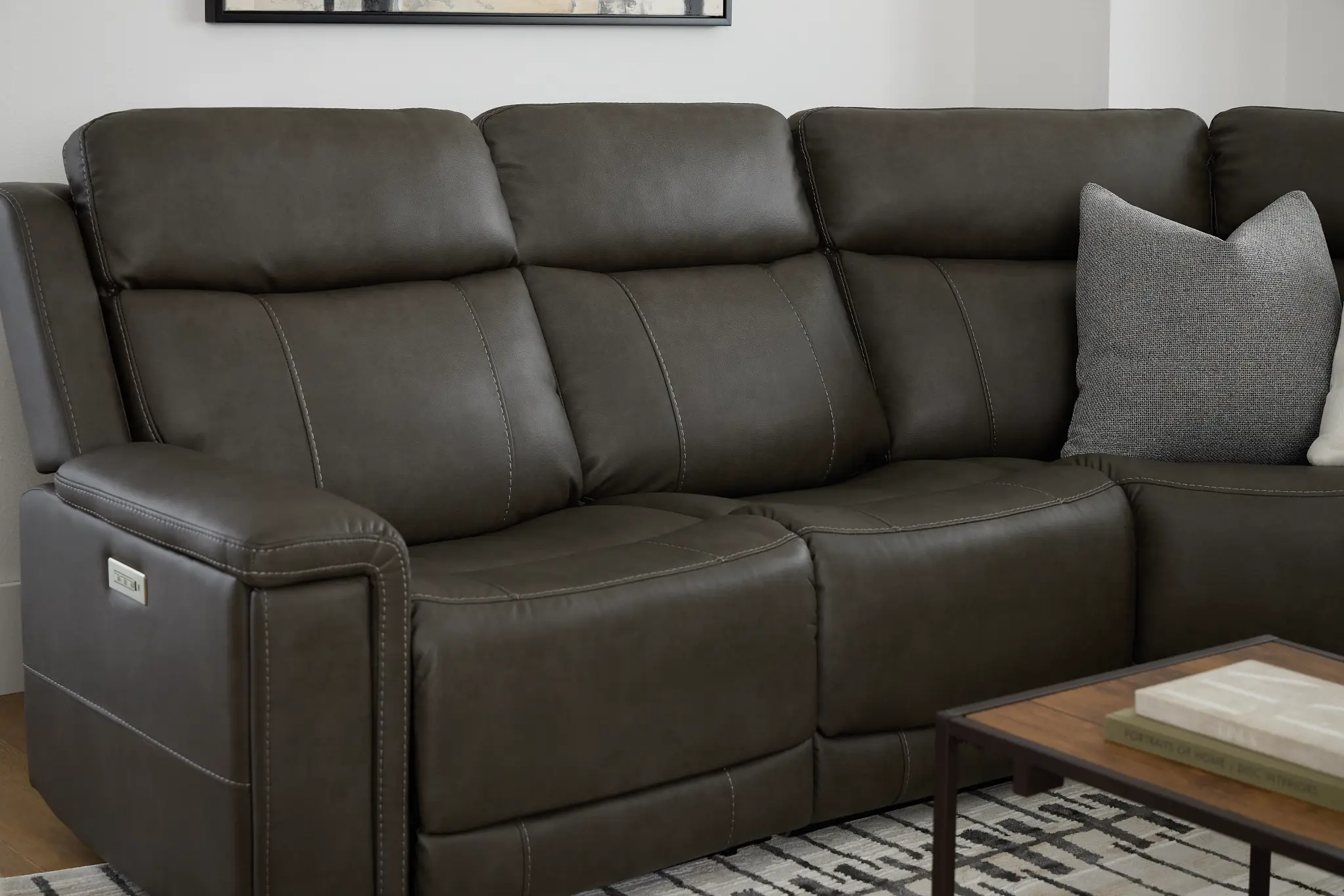 Jayden Gray Micro Medium Triple Power 2-arm Sectional Jayden Gray Micro Medium Triple Power 2-arm Sectional
