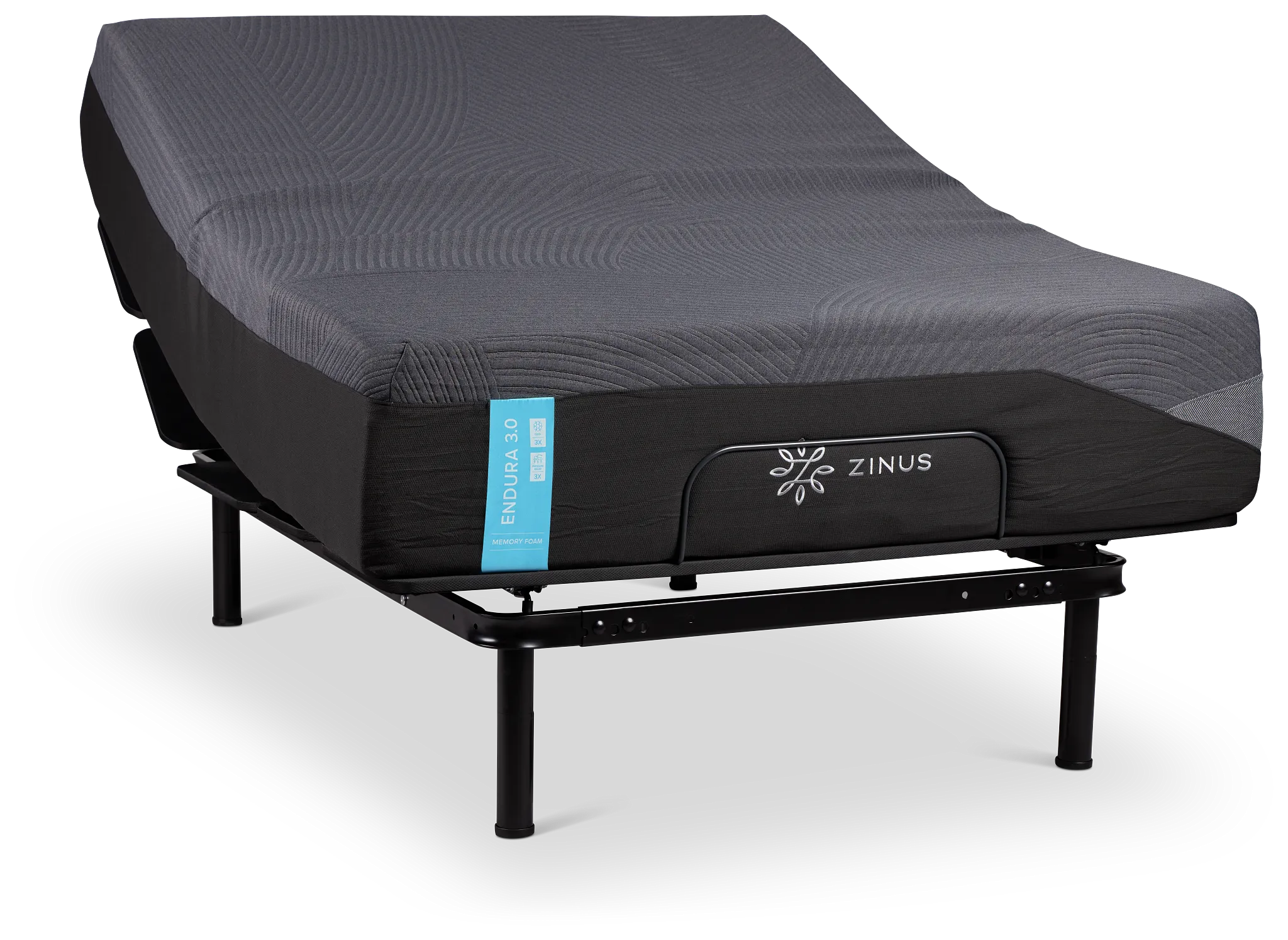 Zinus Endura 3.0 Plush Slat Adjustable Mattress Set