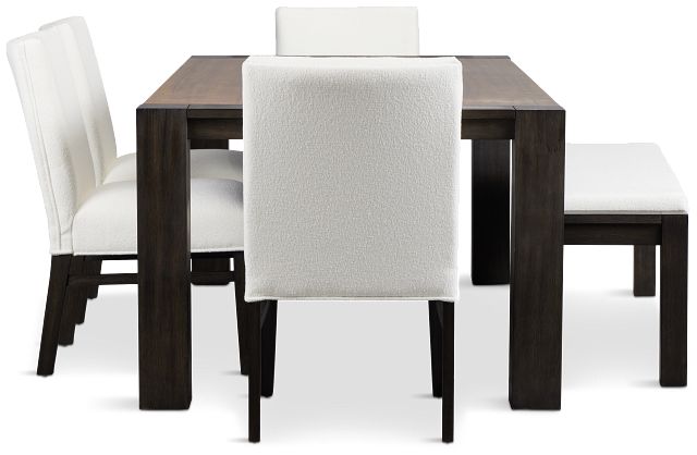Jackson Two-tone Rectangular Table With 4 Side Chairs & Bench