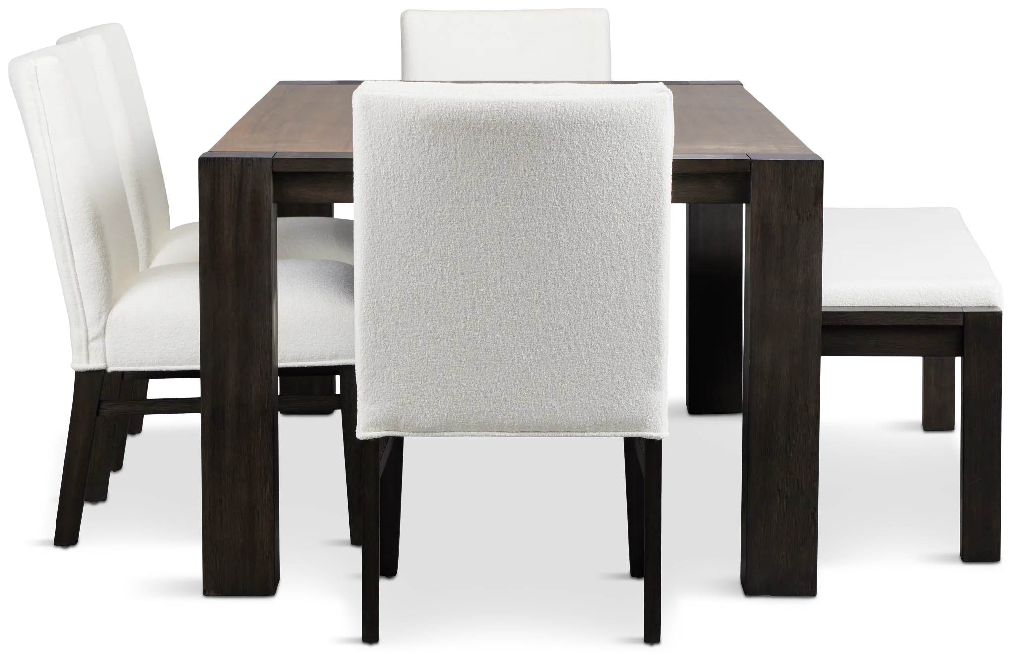 Jackson Two-tone Rectangular Table With 4 Side Chairs & Bench