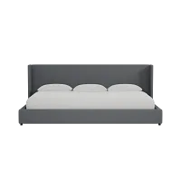 Captiva Delray Dark Gray 48" Upholstered Shelter Bed