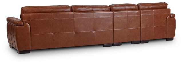 Braden Medium Brown Leather Left Chaise Sectional