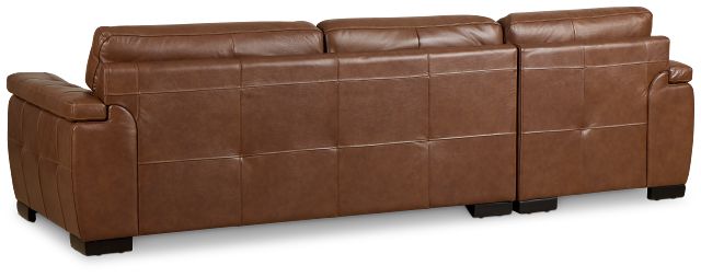 Braden Medium Brown Leather Left Chaise Sectional