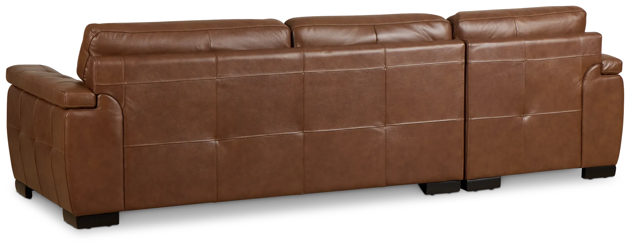 Braden Medium Brown Leather Left Chaise Sectional