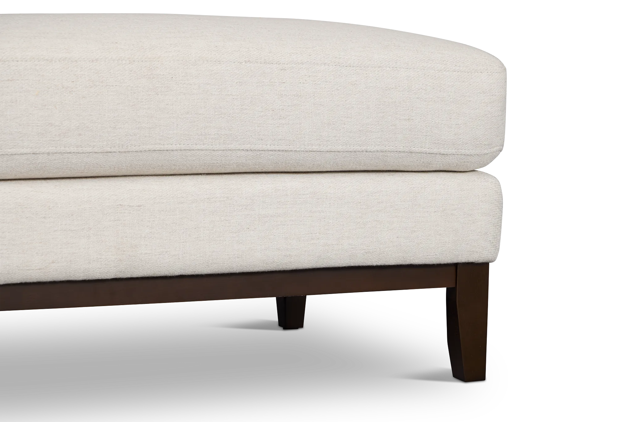 Wesley Light Beige Fabric Ottoman
