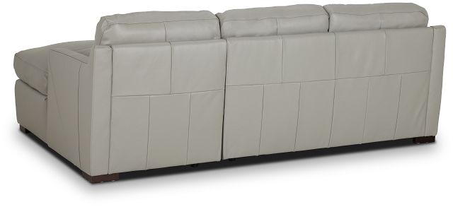 Amari Gray Leather Right Chaise Sectional