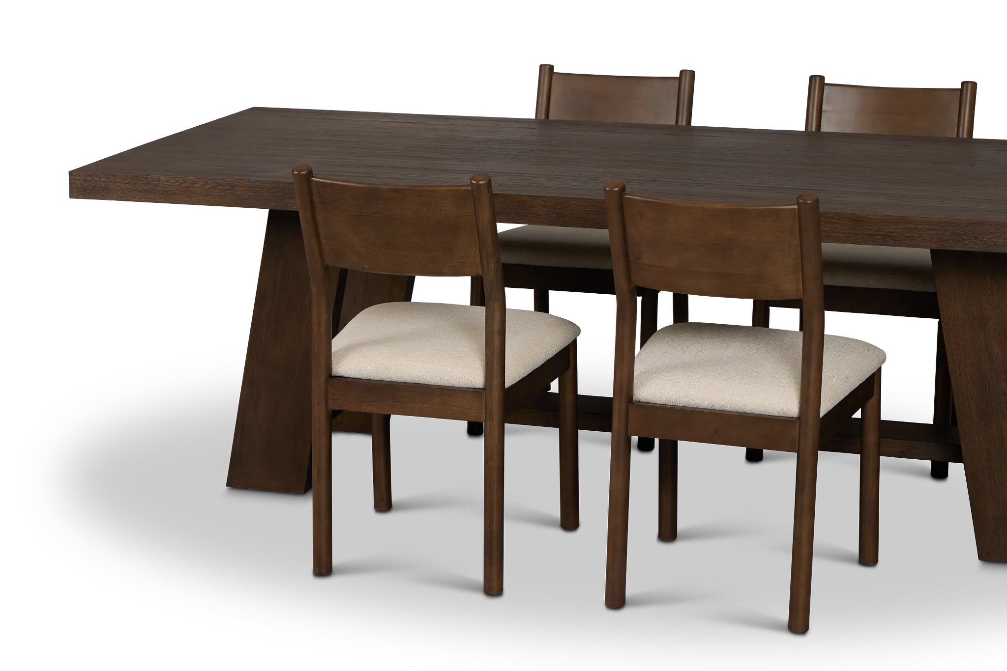 Rochester Dark Tone Rectangular Table & 4 Upholstered Chairs