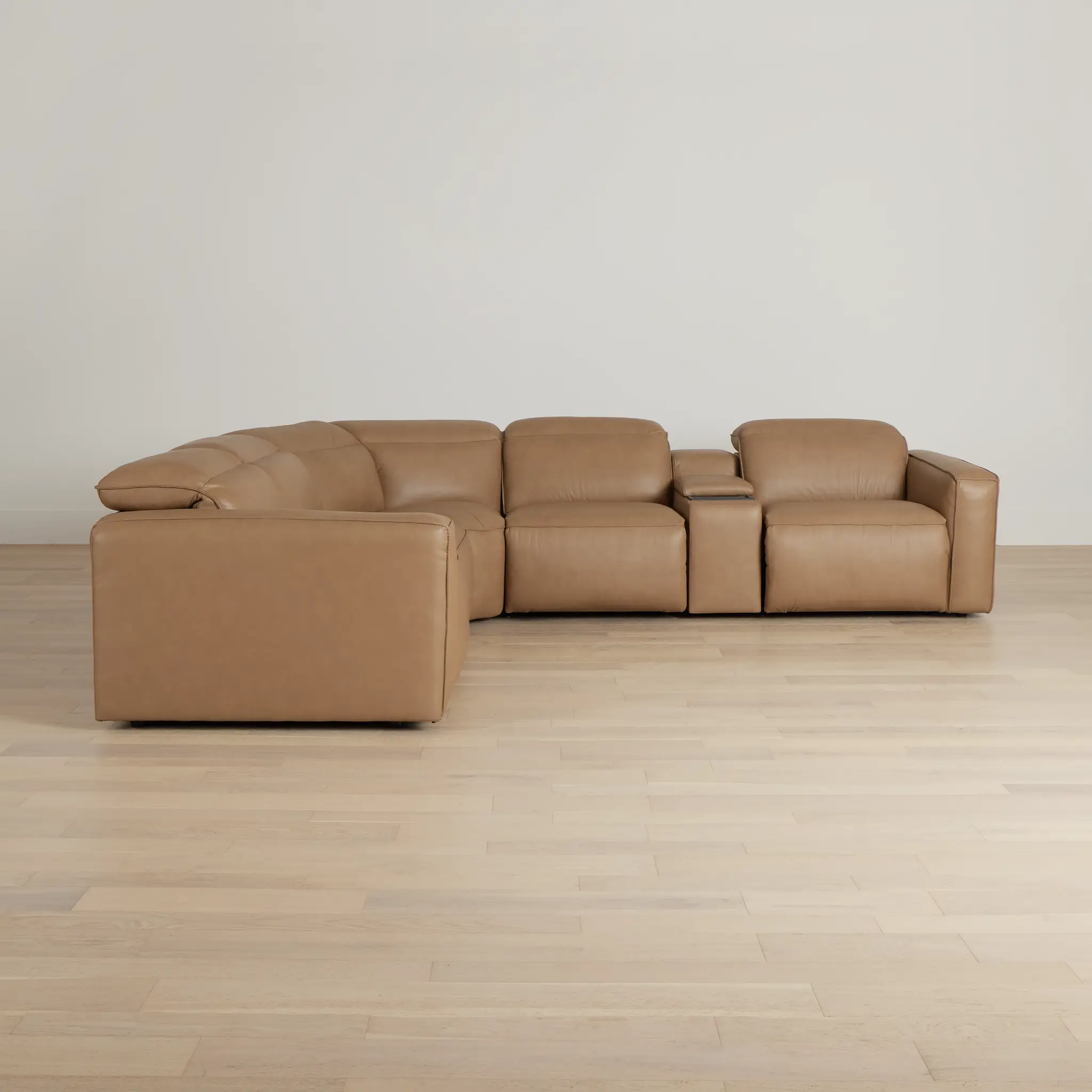 Ryland Brown Lthr/vinyl Large Dual Power Reclining Two-arm Sectional Ryland Brown Lthr/vinyl Large Dual Power Reclining Two-arm Sectional