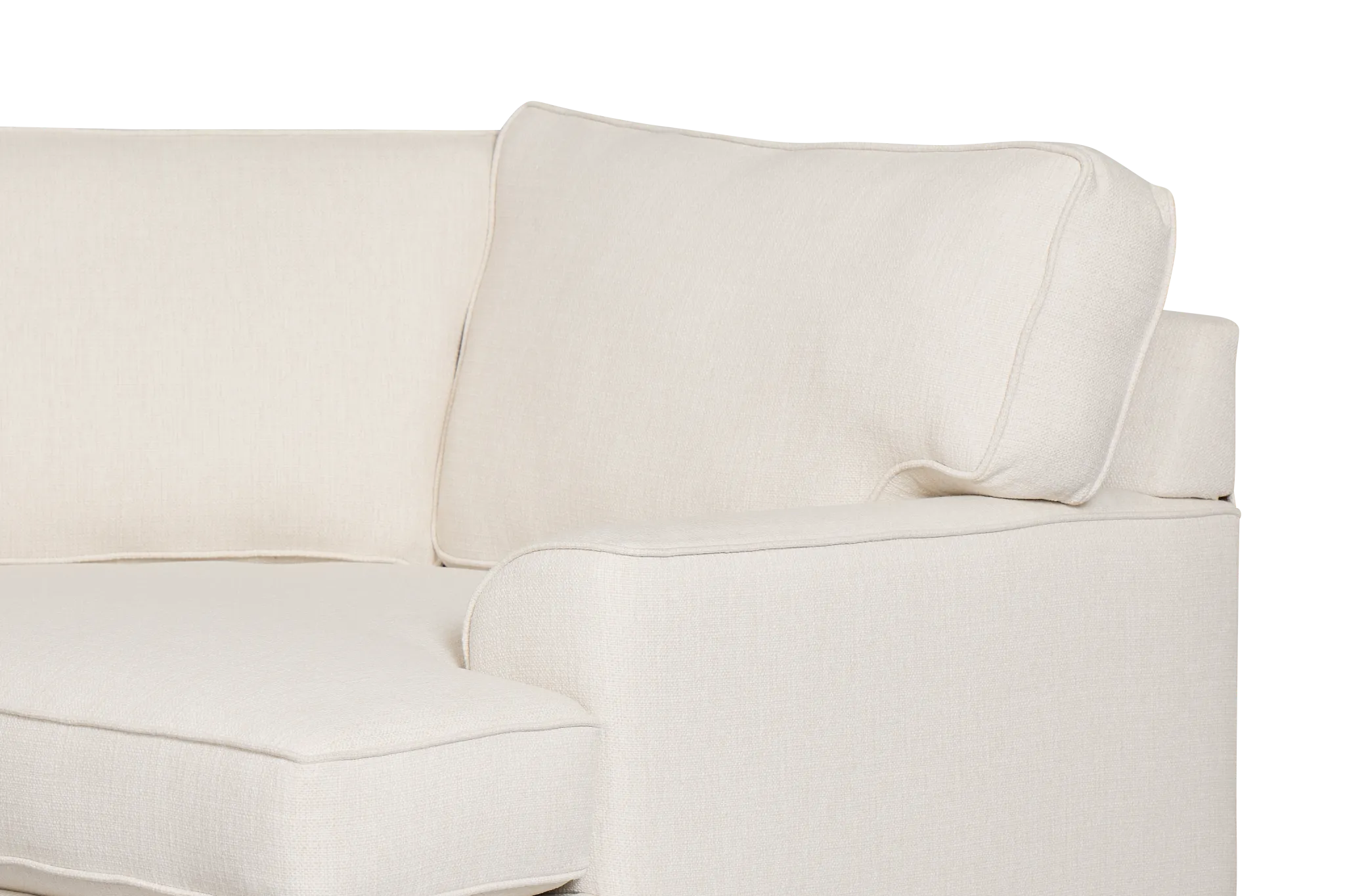Sinclair Light Beige Fabric Large Right Cuddler Sectional