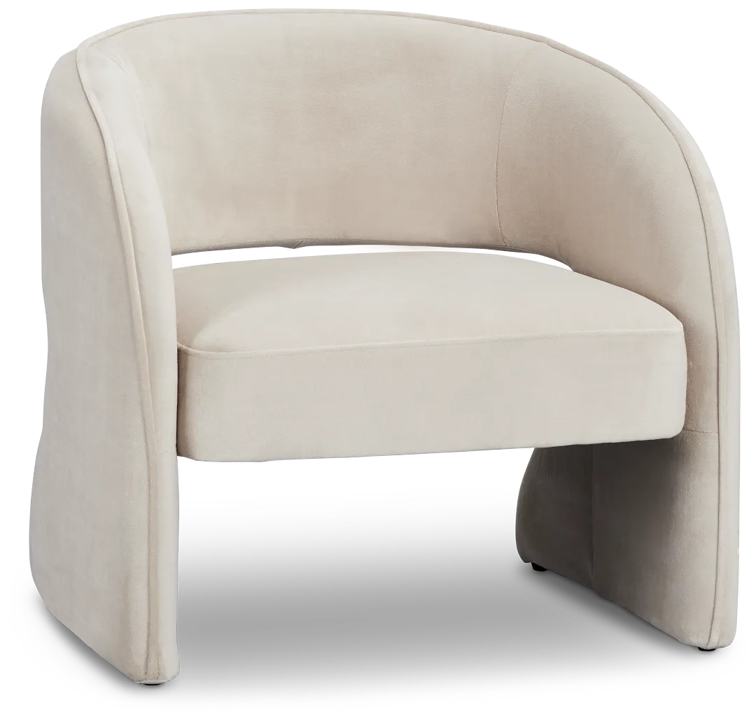 Noel Light Beige Velvet Accent Chair
