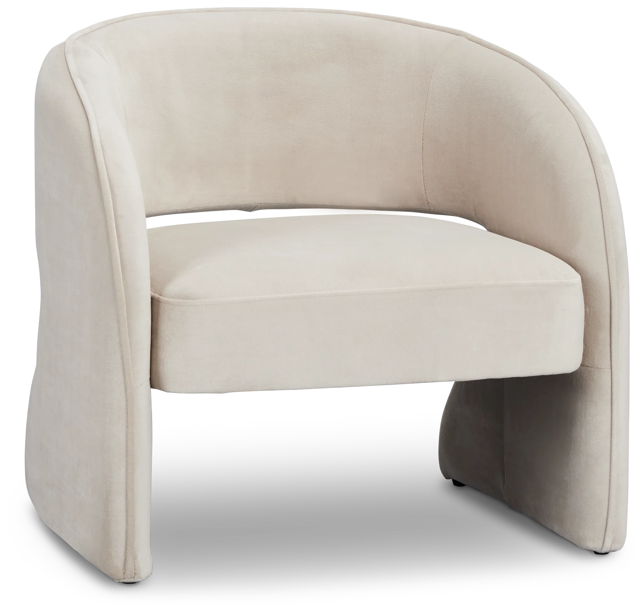 Noel Light Beige Velvet Accent Chair