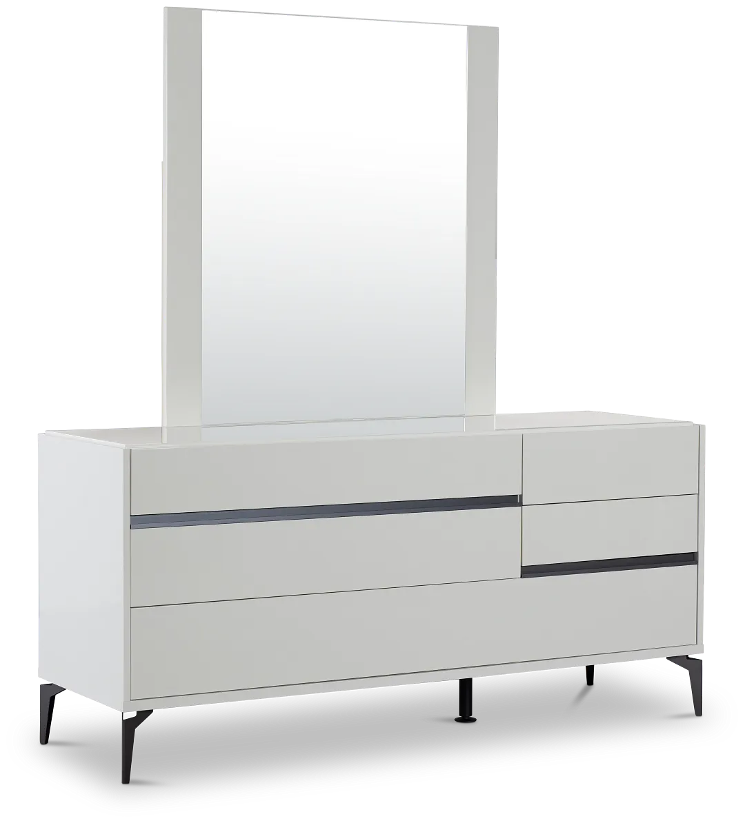 Oslo White Dresser & Mirror