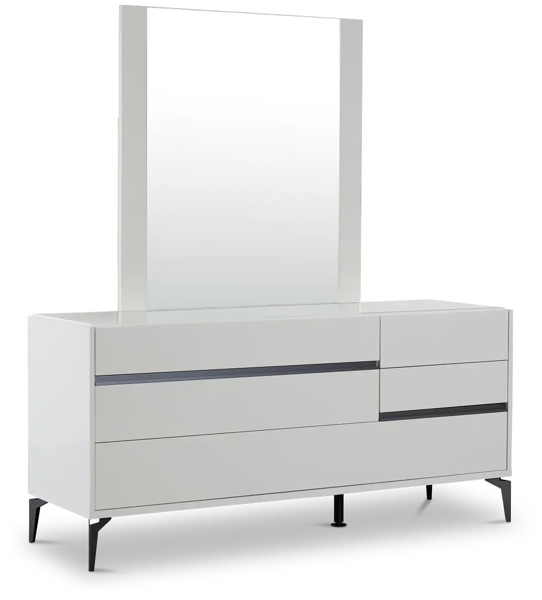 Oslo White Dresser & Mirror Oslo White Dresser & Mirror